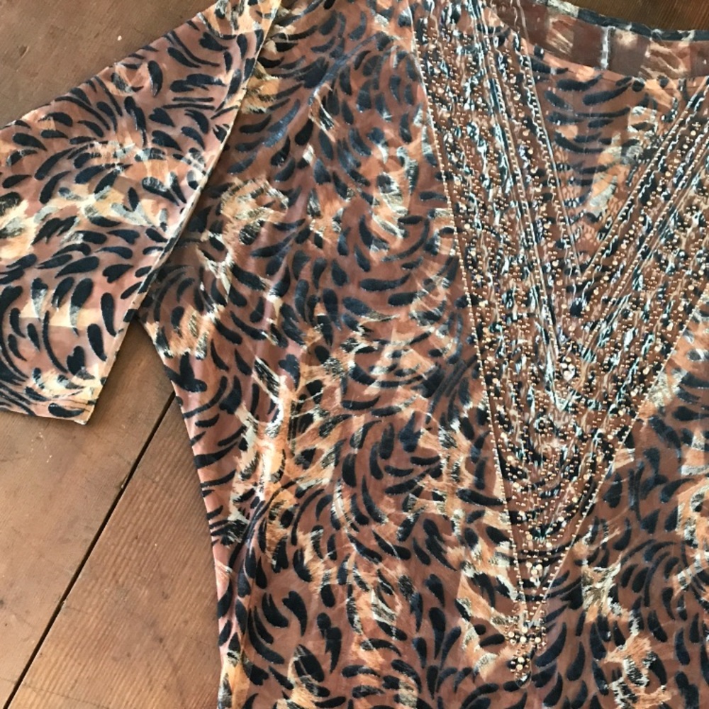 Velvet Printed Animal Abstract Dress & Studs